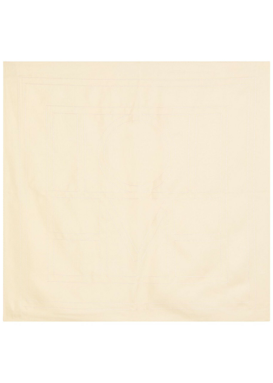 Toteme Logo-monogrammed Silk Scarf - Cream - One Size