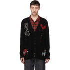 Valentino Black Cable Knit Video Game Cardigan