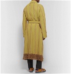 Acne Studios - Oversized Fringed Striped Woven Coat - Yellow