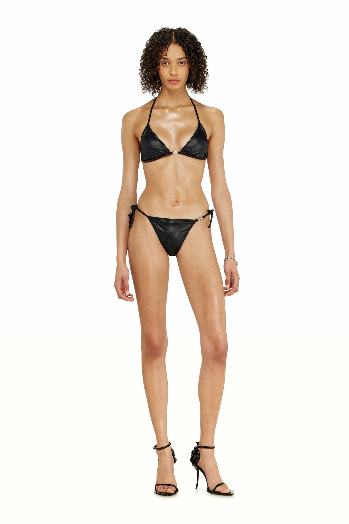 Diesel Triangle bikini top in shimmery fabric - Bras Womens in Black