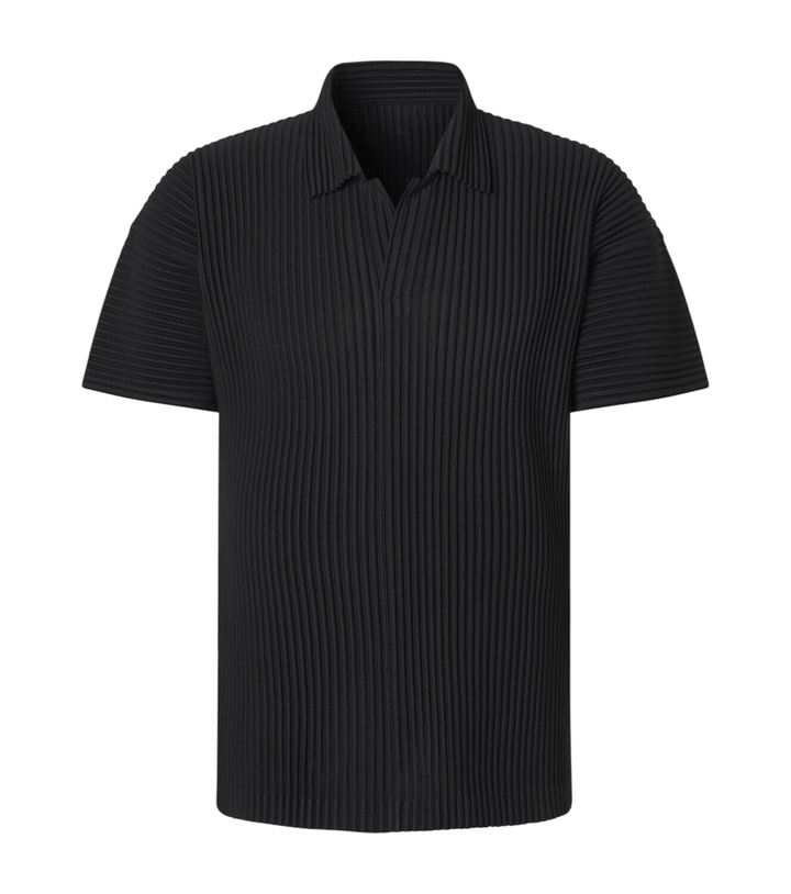Photo: Homme Plissé Issey Miyake Basics pleated polo shirt
