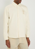 Ami Paris Logo-appliquéd Denim Overshirt Cream