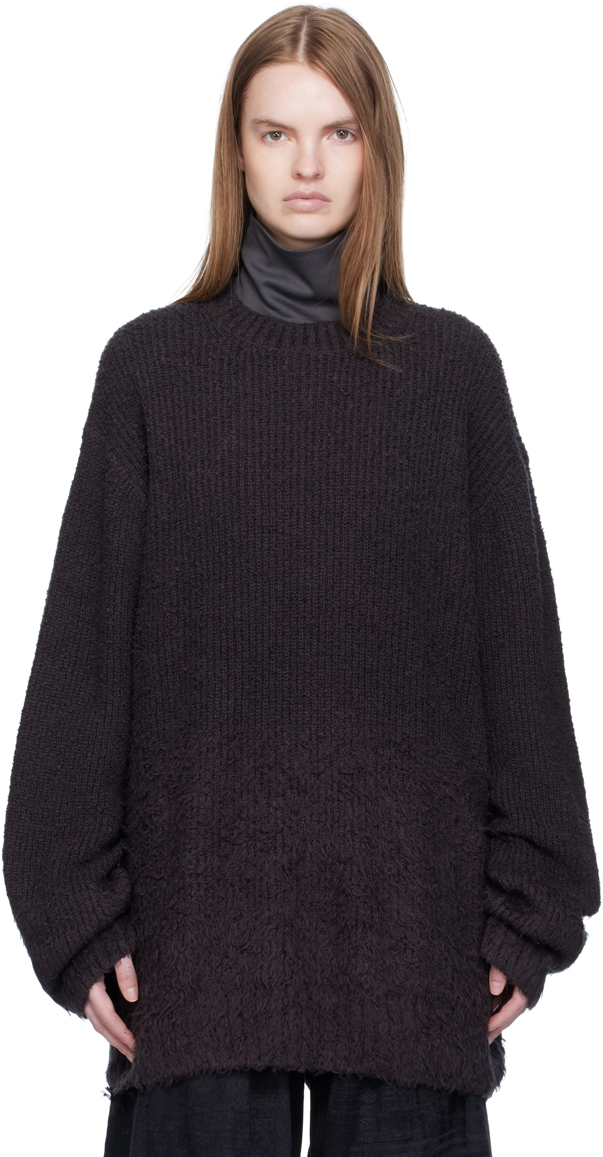 YOHJI YAMAMOTO Gray Dian 2 R-Mohair Turtleneck Yohji Yamamoto