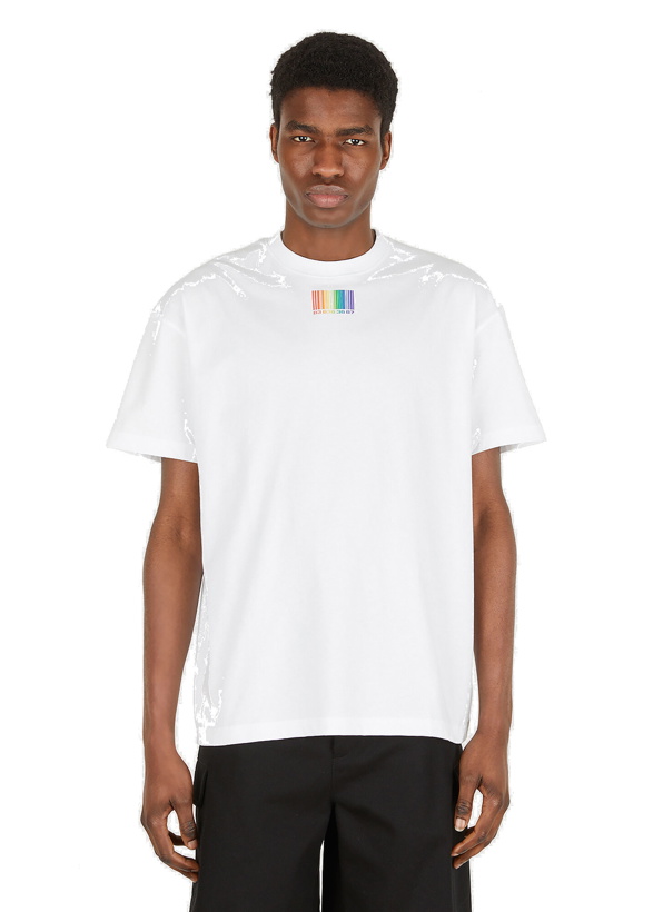 Photo: Rainbow Barcode Logo T-Shirt in White