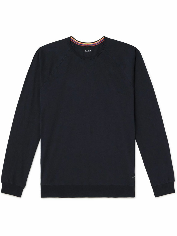 Photo: Paul Smith - Logo-Appliquéd Cotton-Jersey Pyjama Top - Black