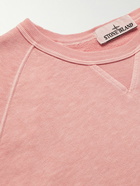 Stone Island - Logo-Appliquéd Garment-Dyed Cotton-Jersey Sweatshirt - Pink