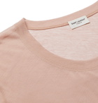 SAINT LAURENT - Cotton-Gauze T-Shirt - Pink