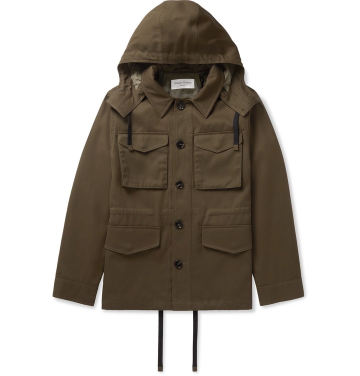 Photo: OFFICINE GÉNÉRALE - Aristide Tech-Twill Hooded Field Jacket - Green