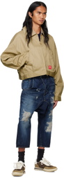 FUMITO GANRYU Indigo Graffiti 5P Sarouel Jeans