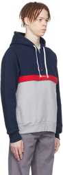 Noah Navy Cotton Colorblocked Hoodie