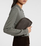 The Row Agnes leather clutch