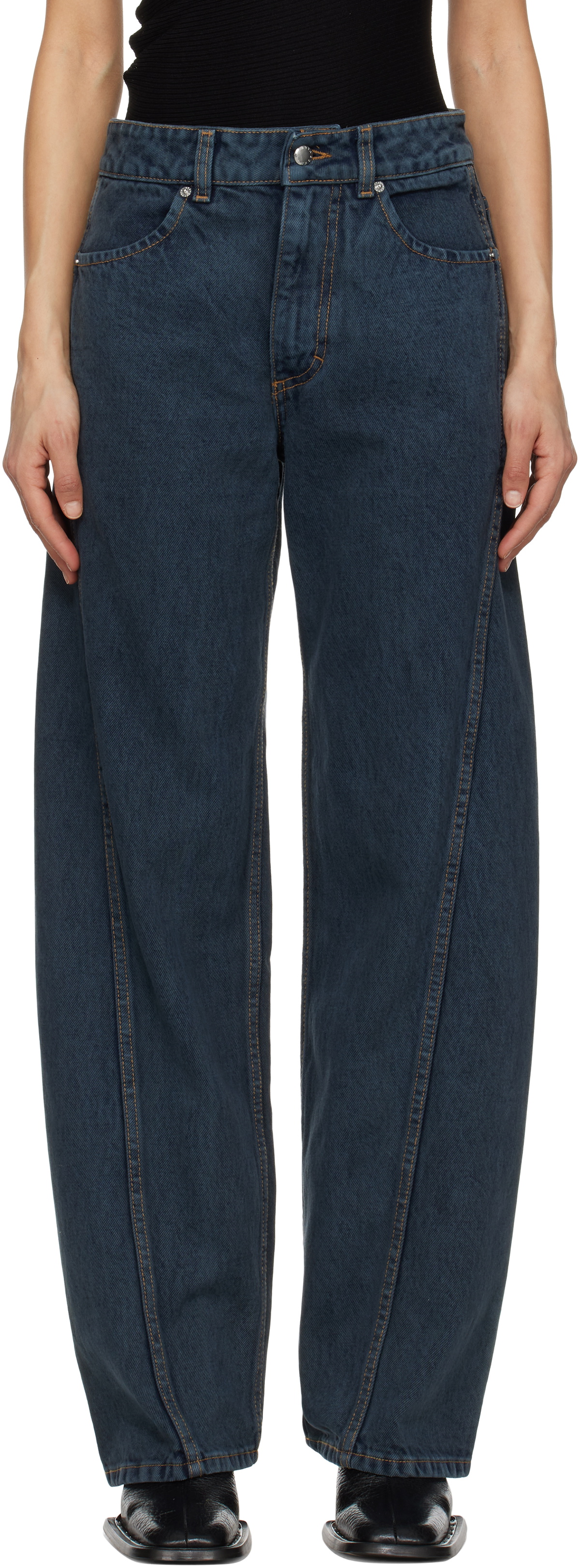 Eckhaus Latta Brown Bend Jeans Eckhaus Latta