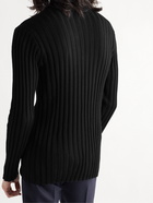 Séfr - Jay Ribbed Merino Wool-Blend Mock-Neck Sweater - Black