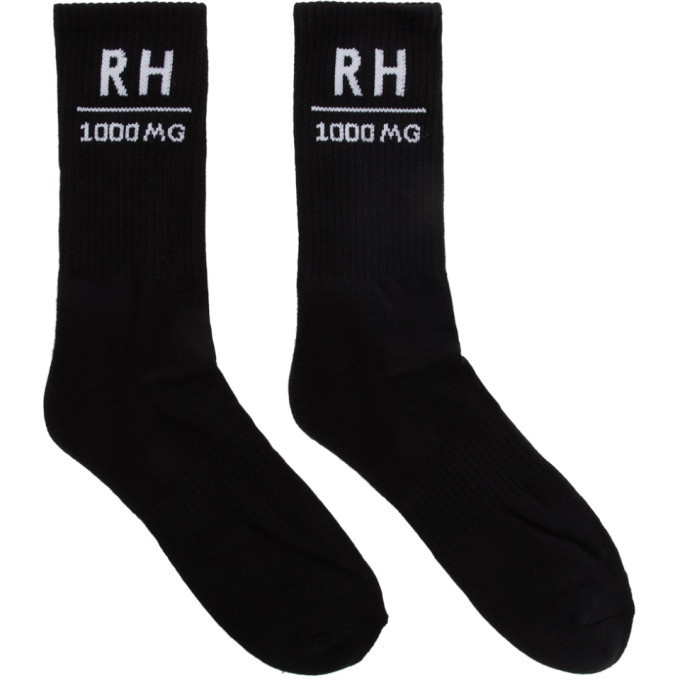 Photo: Rhude SSENSE Exclusive Black RH Socks