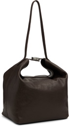 BY FAR Brown Maxi Bea Creased Leather Bag