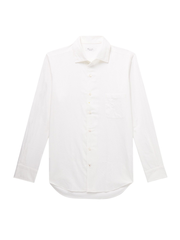 Photo: Loro Piana - André Cotton-Flannel Shirt - White