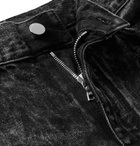 AMIRI - Thrasher Distressed Acid-Wash Denim Shorts - Men - Black