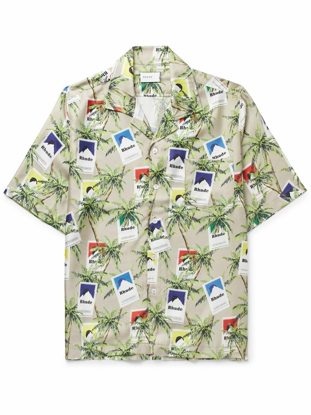 Photo: Rhude - Camp-Collar Printed Silk-Twill Shirt - Green