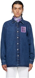 Raf Simons Blue & Purple Denim Straight Fit Shirt
