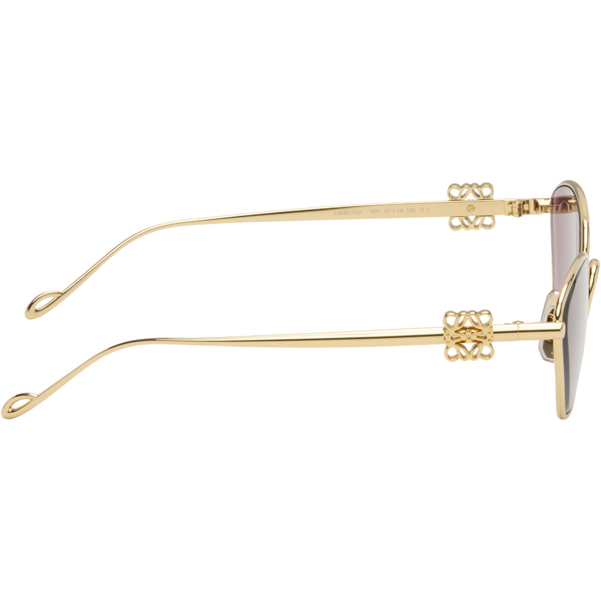 LOEWE Gold Anagram Hexagonal Sunglasses