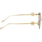 LOEWE Gold Anagram Hexagonal Sunglasses