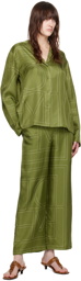 TOTEME Green Monogram Lounge Pants