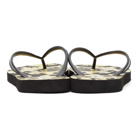 Versace Jeans Couture Black and Gold Baroque Logo Flip Flops
