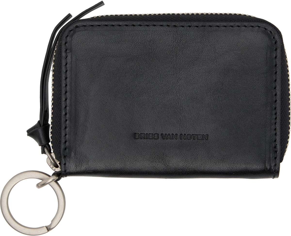 Dries Van Noten Navy & Beige Zip Wallet Dries Van Noten
