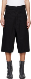 Maison Margiela Black Spliced Cotton Shorts