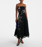 Costarellos Embroidered lace midi dress