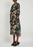 Julia Heuer Fara Floral-print Chiffon Midi Dress Black