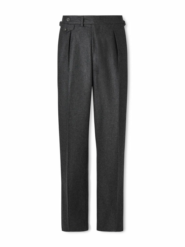 Photo: J. Mueser - Waverly Straight-Leg Pleated Wool-Twill Suit Trousers - Gray