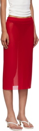 The Frankie Shop Red Suva Sheer Midi Skirt