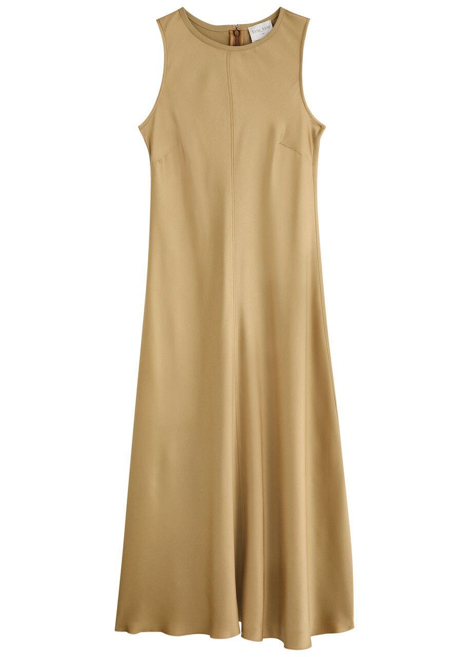 Forte_forte Satin Midi Dress Beige