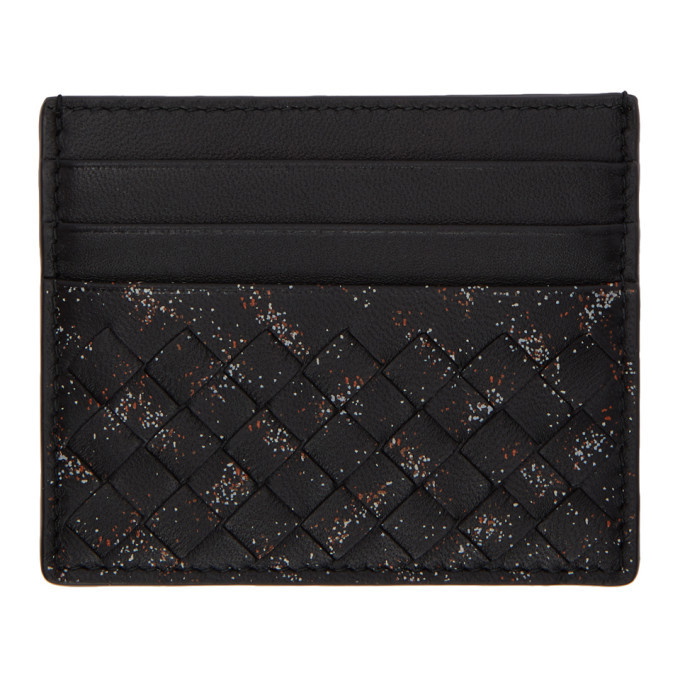 Photo: Bottega Veneta Black Intrecciato Microdot Card Holder