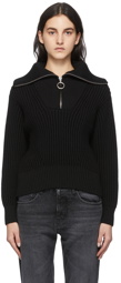 AMI Alexandre Mattiussi Black Zip Collar Sweater