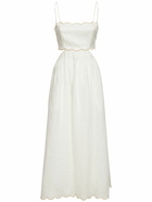 ZIMMERMANN - Devi Scalloped Linen Midi Dress