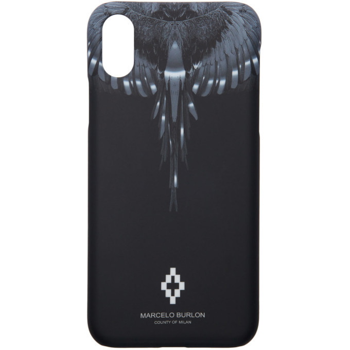 Marcelo Burlon County of Milan Black and Silver Wings iPhone X Case Marcelo Burlon County of