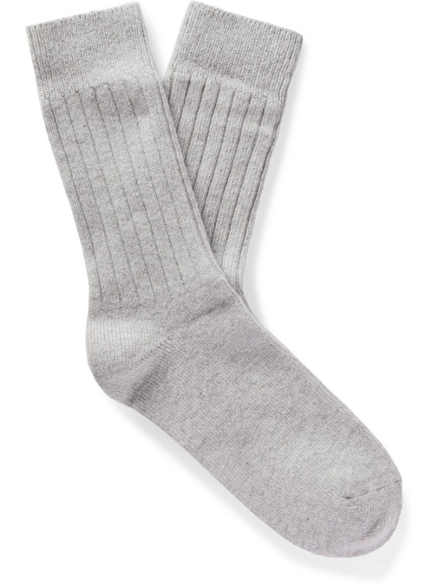 Photo: Hugo Boss - Ribbed Knitted Socks - Gray