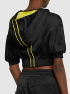 FERRARI - Stretch Viscose Cropped Hooded Top