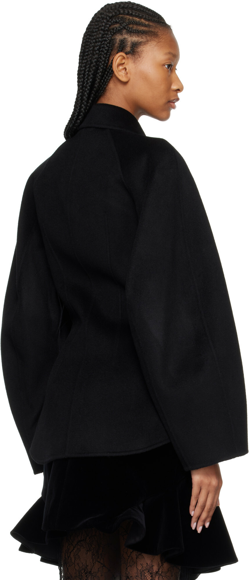 Róhe Black Double-Faced Sculptural Jacket