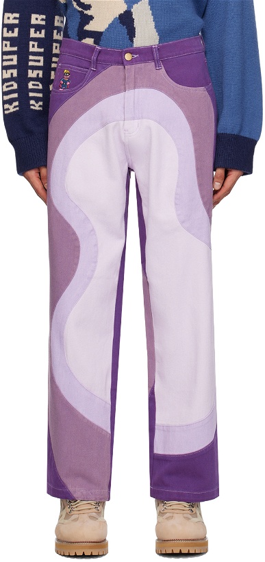 Photo: KidSuper Purple Abstract Wave Trousers
