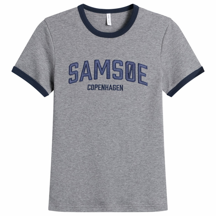 Photo: Samsøe Samsøe Women's Sabond T-Shirt in Mid Grey Melange