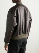 The Row - Setsen Full-Grain Leather Bomber Jacket - Brown