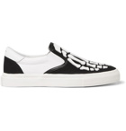 AMIRI - Leather-Appliquéd Canvas Slip-On Sneakers - Men - Black