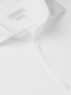 Incotex - Slim-Fit Cutaway-Collar Textured Cotton-Jersey Shirt - White