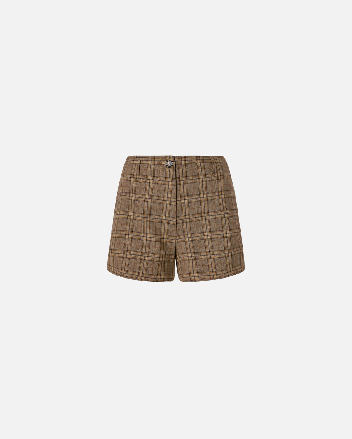 Pinko Wide Shorts With Checked Pattern Brown Camel