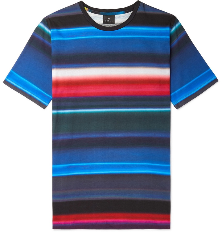 Photo: PS Paul Smith - Striped Cotton-Jersey T-Shirt - Blue