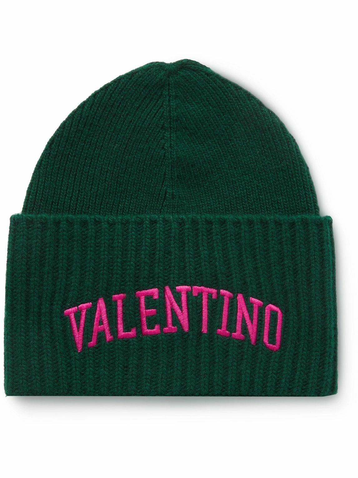 Photo: Valentino - Valentino Garavani Logo-Embroidered Virgin Wool Beanie