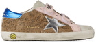 Golden Goose Baby Tan Leopard Old School Velcro Sneakers